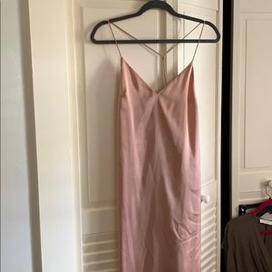Light pink silky slip dress